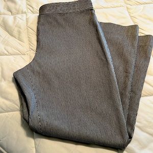 St. John Dark Blue and White Thin Pinstripe Pants